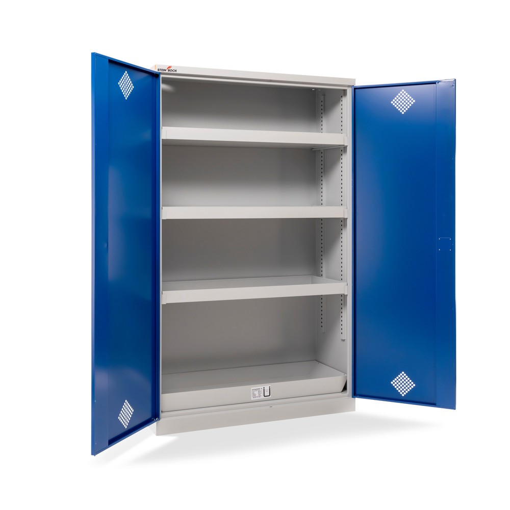Termékkép: Steinbock® Vegyi és mérgező szekrény, 4 kád, mag. x szél. x mél. 1,950 x 1,200 x 500 mm
