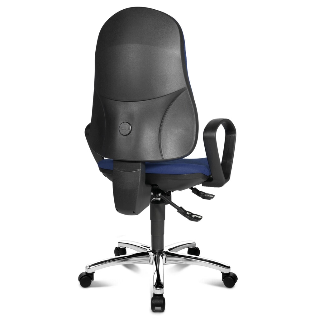 Termékkép száma 3: Topstar® Syncro-Steel II irodai forgószék, párnázott háttámla, kék