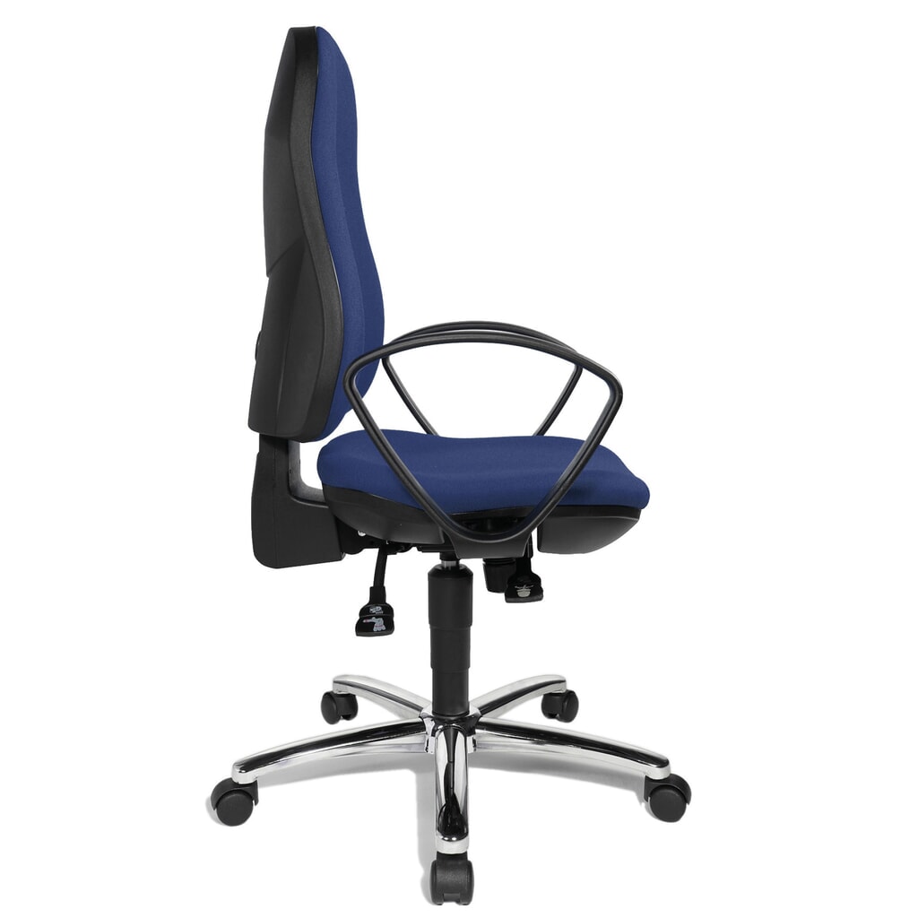 Termékkép száma 5: Topstar® Syncro-Steel II irodai forgószék, párnázott háttámla, kék