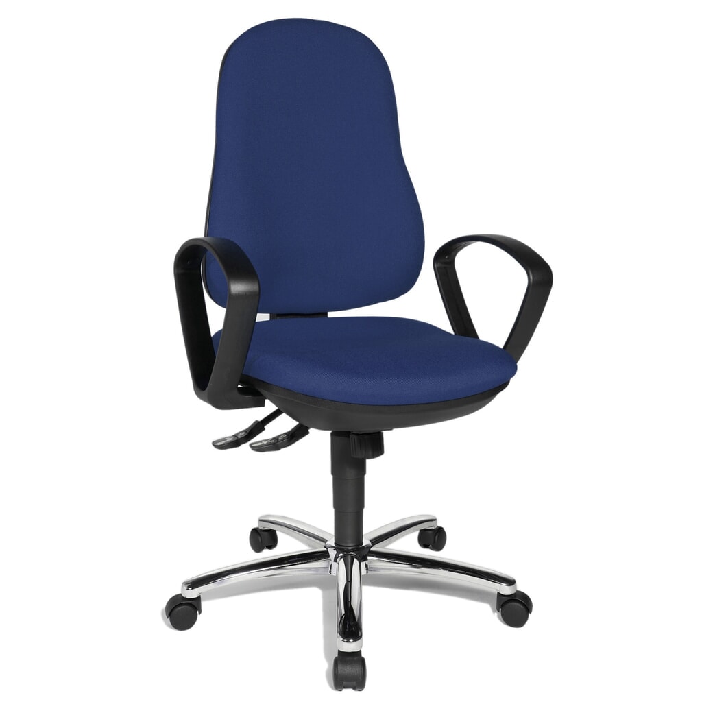 Termékkép száma 7: Topstar® Syncro-Steel II irodai forgószék, párnázott háttámla, kék