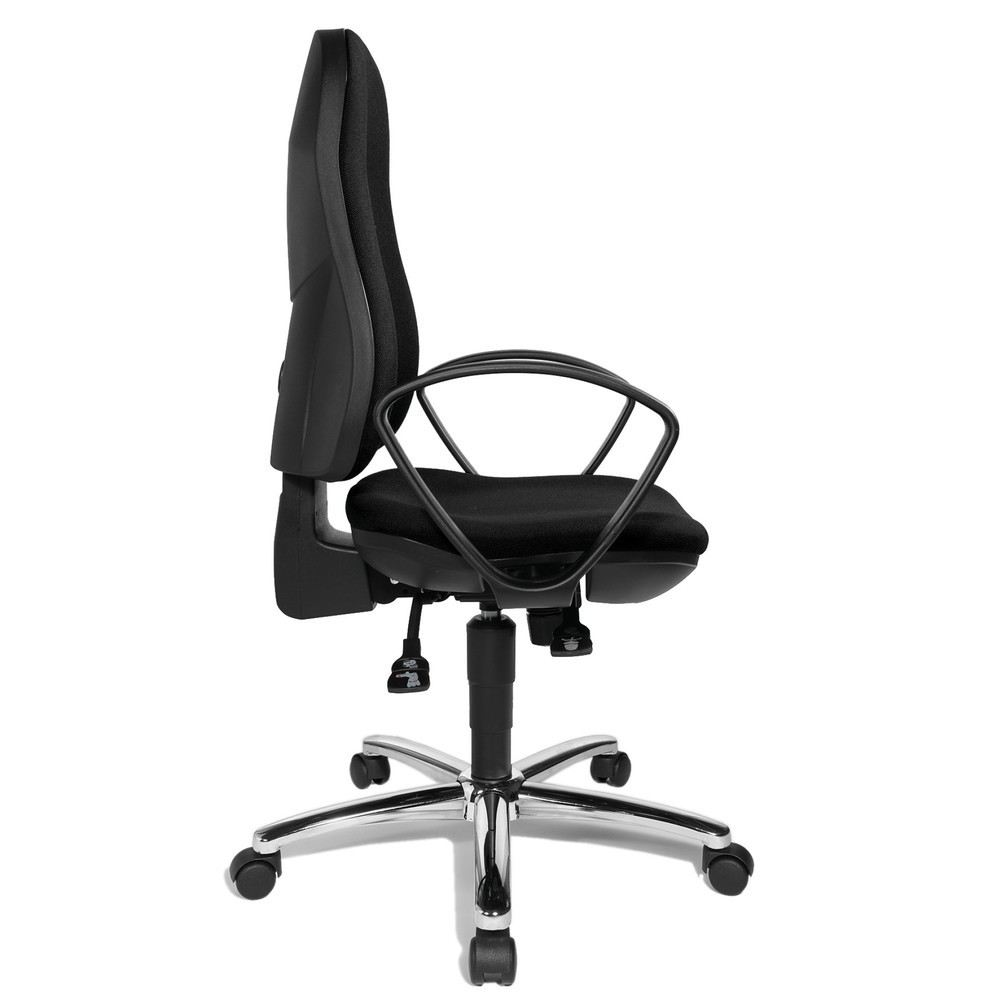 Termékkép száma 3: Topstar® Syncro-Steel II irodai forgószék, párnázott háttámla, fekete
