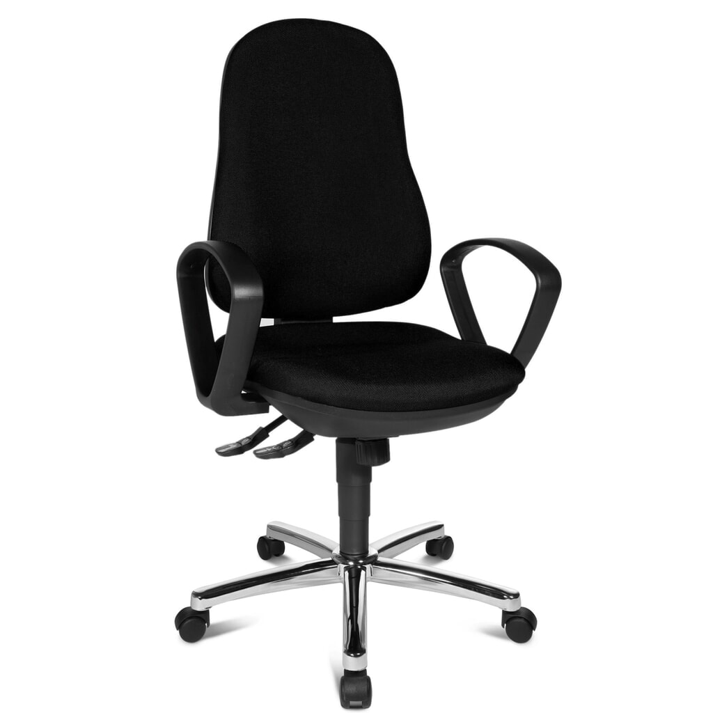 Termékkép száma 4: Topstar® Syncro-Steel II irodai forgószék, párnázott háttámla, fekete