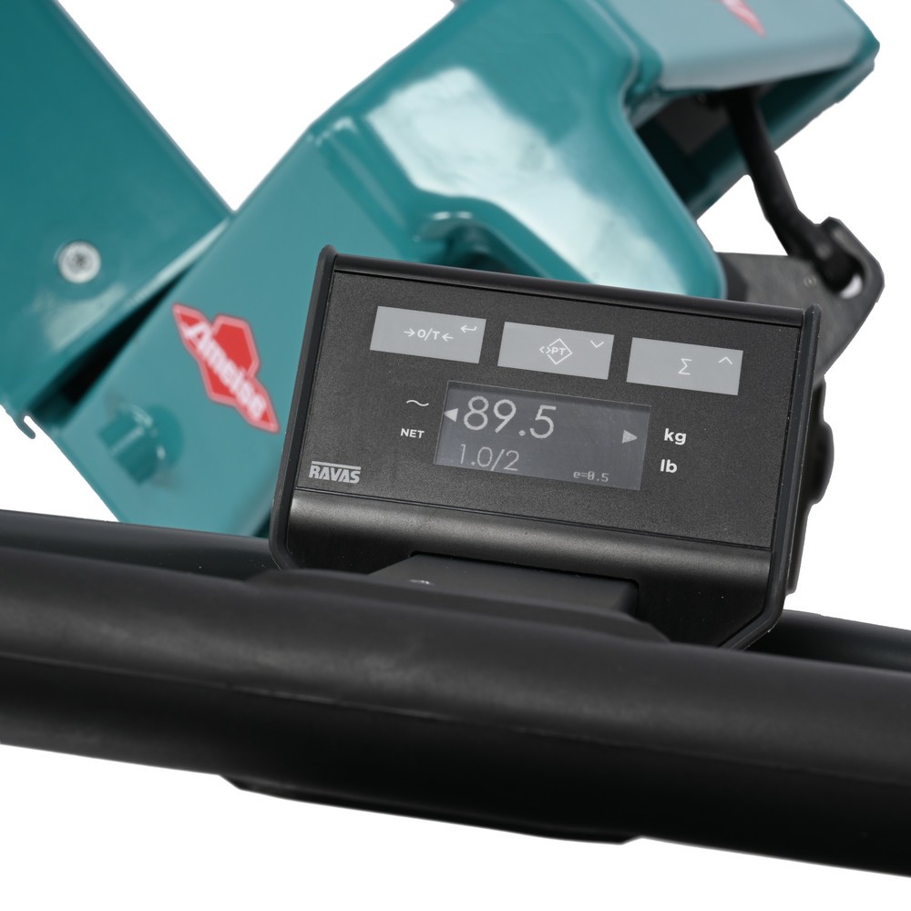 Termékkép száma 6: Ameise® PTM 2.0 Scale mérleges emelőkocsi kijelzővel a kezelőkarfejen, teherbírás 2000 kg, tandem görgők